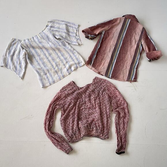 VINTAGE 70s Boho Hippie Tops Bundle / 3 Pcs / Resellers Wholesale Lot AS FOUND - Picture 2 of 9